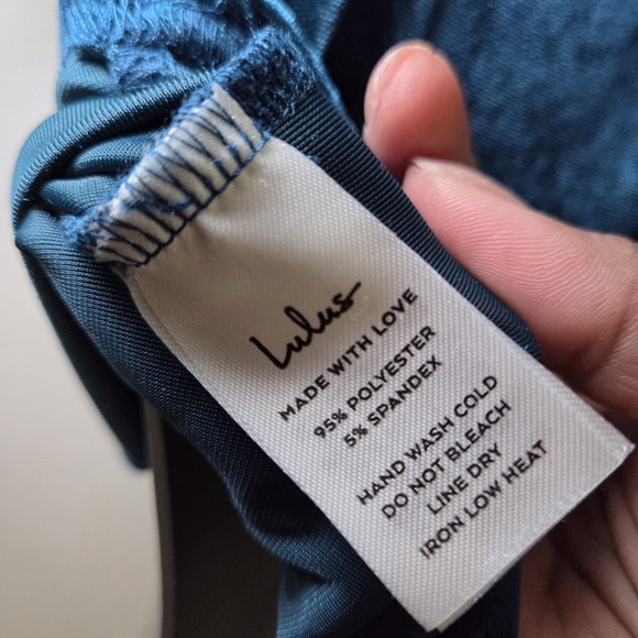 NWT Lulus Glam Idea Teal Blue Velvet Tie-Strap Cropped Tank Top Size Small - Picture 3 of 7